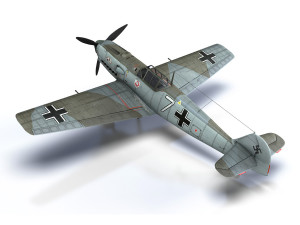 messerschmitt - bf-109 e - white 7 3Dモデル