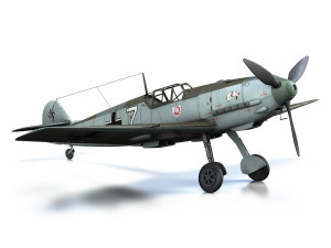 messerschmitt - bf-109 e - white 7 3Dモデル