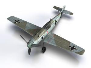 messerschmitt - bf-109 e - white 7 3Dモデル