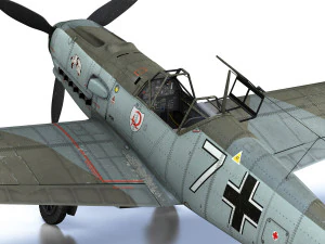 messerschmitt - bf-109 e - white 7 3D Model