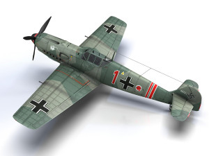 messerschmitt - bf-109 e - red 1 3D Model