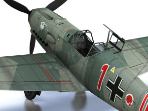 messerschmitt - bf-109 e - red 1 3D Model