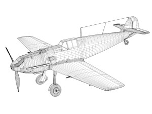 messerschmitt - bf-109 e - red 1 3D Model
