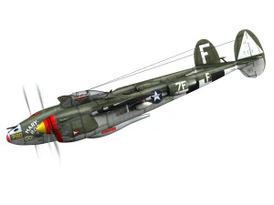 lockheed p-38 lightning - mary rose ii 3D Model