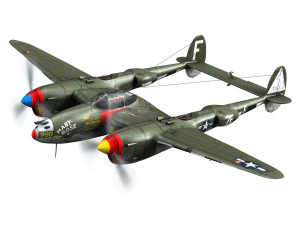 lockheed p-38 lightning - mary rose ii 3D Model