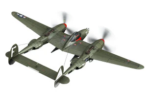 lockheed p-38 lightning - mary rose ii 3D Model