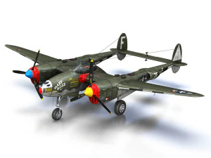 lockheed p-38 lightning - mary rose ii 3D Model