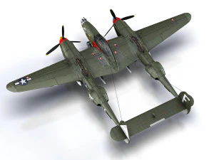 lockheed p-38 lightning - mary rose ii 3D Model