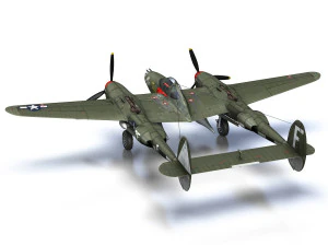 lockheed p-38 lightning - mary rose ii 3D Model