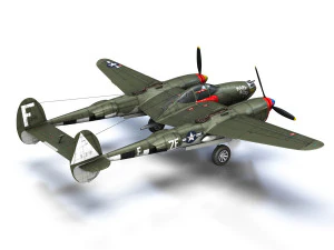 lockheed p-38 lightning - mary rose ii 3D Model