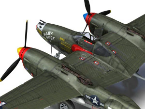 lockheed p-38 lightning - mary rose ii 3D Model