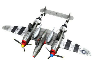 lockheed p-38 lightning - mary rose ii 3D Model