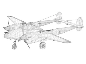 lockheed p-38 lightning - mary rose ii 3D Model