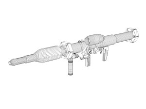 antitank rocket launcher panzerfaust 3 Modelo 3D