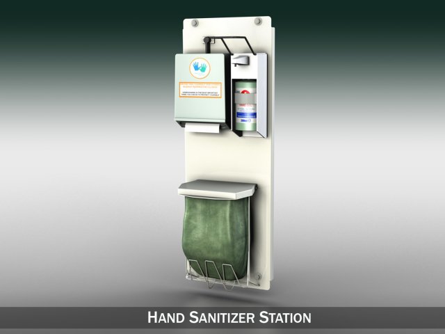 hand sanitizer station 3D Model .c4d .max .obj .3ds .fbx .stl .blend 