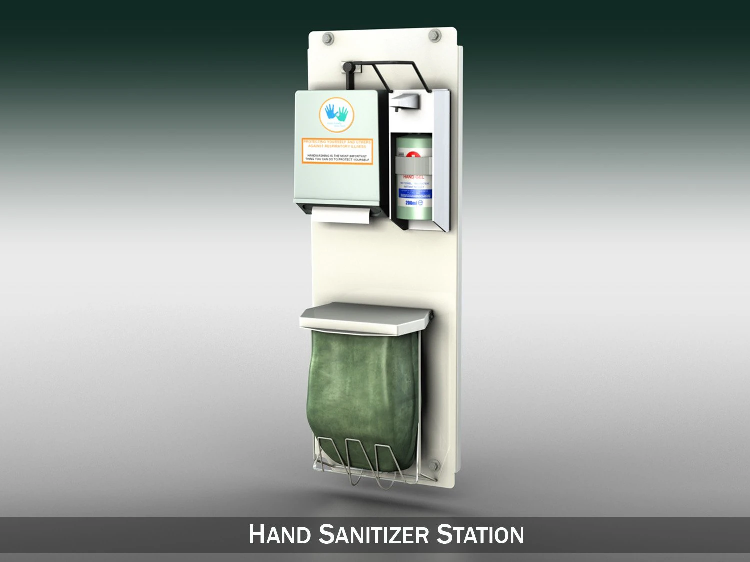 hand sanitizer station 3D Model .c4d .max .obj .3ds .fbx .stl .blend 
