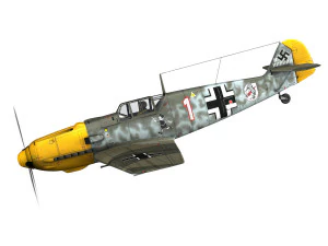 messerschmitt - bf-109 e - white 1 3D Model