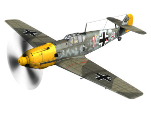 messerschmitt - bf-109 e - white 1 Modèle 3D
