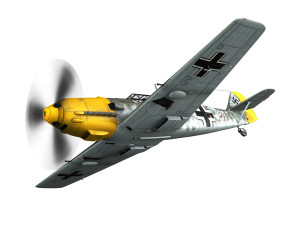 messerschmitt - bf-109 e - white 1 Modèle 3D