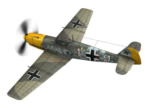 messerschmitt - bf-109 e - white 1 3D Model