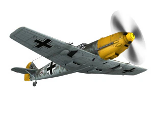 messerschmitt - bf-109 e - white 1 3D Model