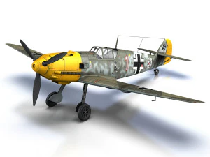 messerschmitt - bf-109 e - white 1 3D Model