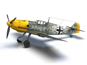 messerschmitt - bf-109 e - white 1 3D Model