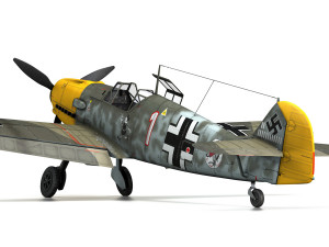 messerschmitt - bf-109 e - white 1 Modèle 3D