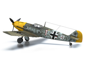 messerschmitt - bf-109 e - white 1 Modèle 3D