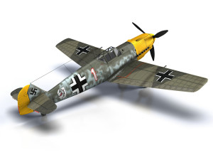messerschmitt - bf-109 e - white 1 Modèle 3D