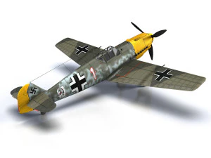 messerschmitt - bf-109 e - white 1 3D Model