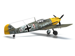 messerschmitt - bf-109 e - white 1 Modèle 3D
