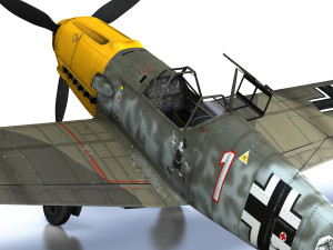 messerschmitt - bf-109 e - white 1 Modèle 3D