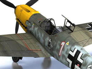 messerschmitt - bf-109 e - white 1 3D Model