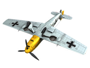 messerschmitt - bf-109 e - white 1 Modèle 3D