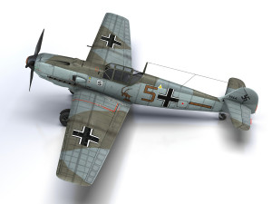 messerschmitt - bf-109 e - brown 5 3Dモデル