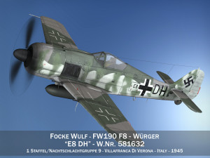 focke wulf - fw190 f8 - e8 dh 3D Model