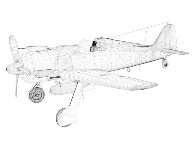 focke wulf - fw190 f8 - e8 dh 3D Model in Fighter 3DExport