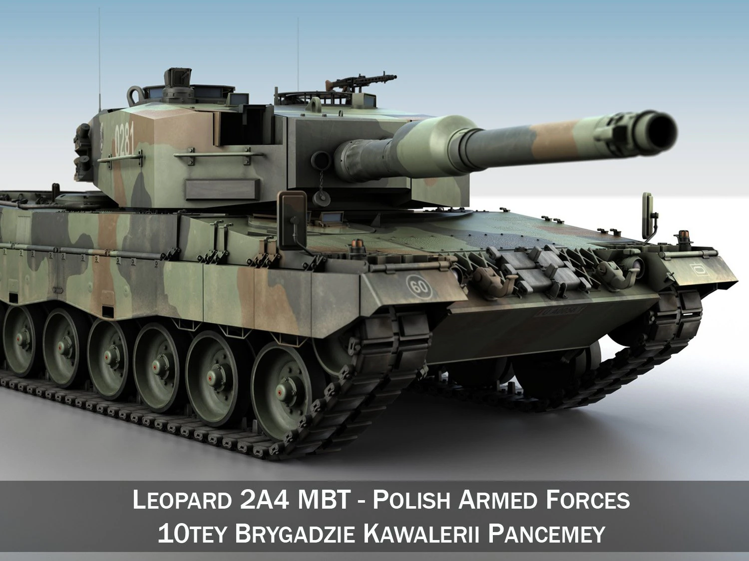 leopard 2a4 mbt polish army 3D Model .c4d .max .obj .3ds .fbx .stl .blend 