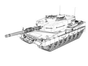 leopard 2a4 mbt polish army 3D Model