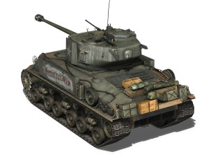 m4a3e8 hvss sherman thunderbolt vii 3D Model