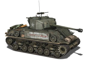 m4a3e8 hvss sherman thunderbolt vii 3D Model