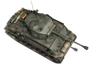 m4a3e8 hvss sherman thunderbolt vii 3D Model