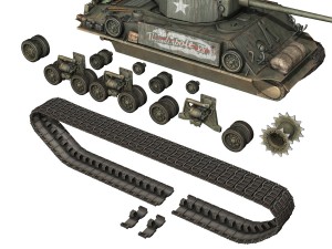 m4a3e8 hvss sherman thunderbolt vii 3D Model