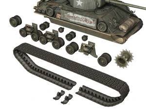m4a3e8 hvss sherman thunderbolt vii 3D Model