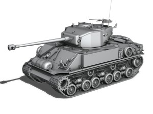 m4a3e8 hvss sherman thunderbolt vii 3D Model
