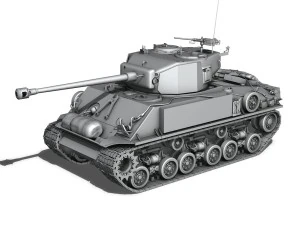 m4a3e8 hvss sherman thunderbolt vii 3D Model