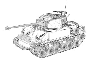 m4a3e8 hvss sherman thunderbolt vii 3D Model