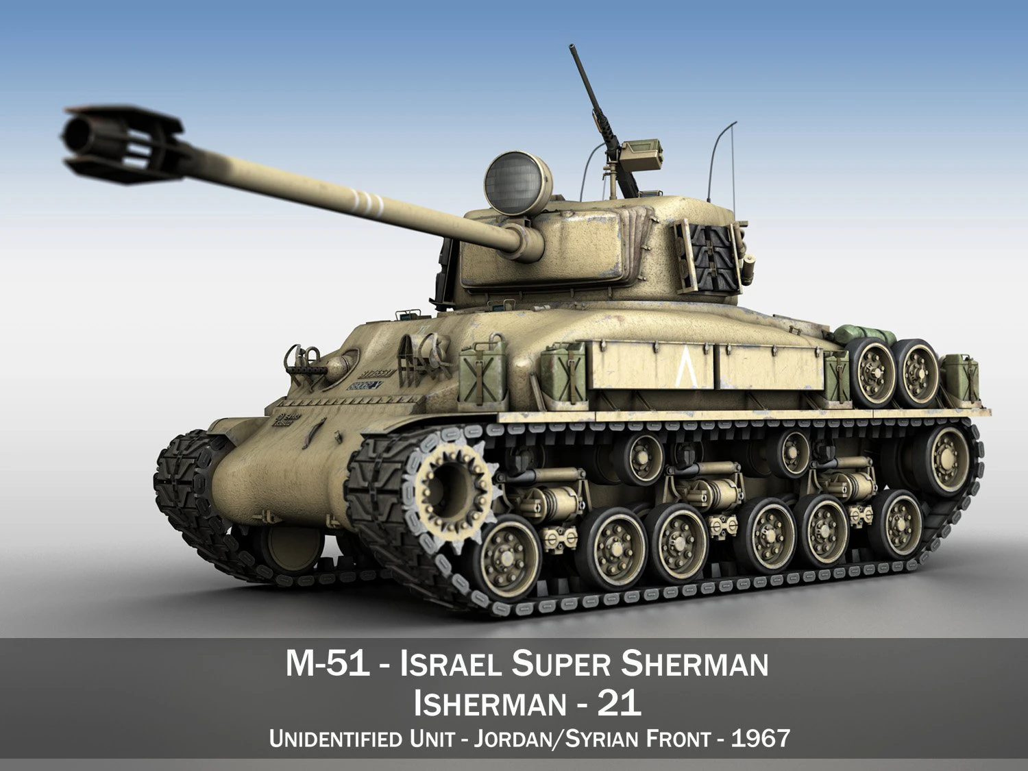 m51 israel super sherman - 21 3D Model .c4d .max .obj .3ds .fbx .stl .blend 