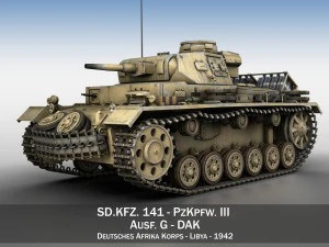pzkpfw iii ausf g dak 313 Modelo 3D